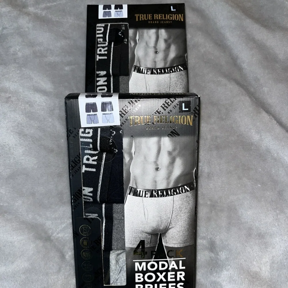 True Religion Modal Boxer Briefs 4 Pack X2 New In Package Size L